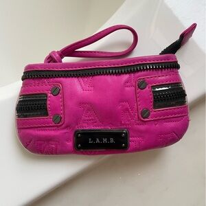 L.A.M.B. Fuchsia Wristlet with Black Accents